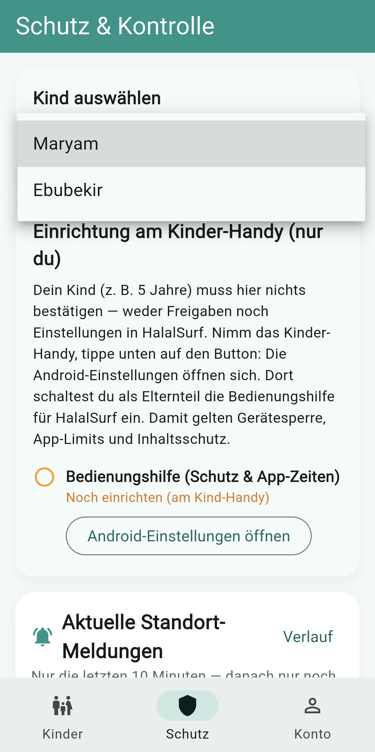 HalalSurf Eltern-Dashboard – Ansicht 9
